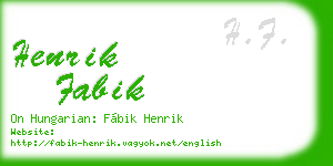 henrik fabik business card