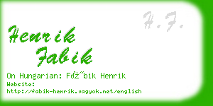 henrik fabik business card